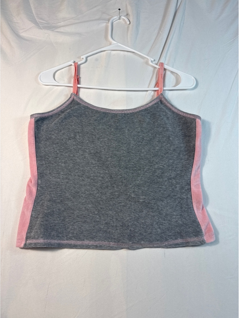 Josie Gray and Pink Adjustable Strap Tank Top